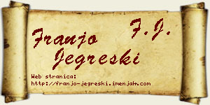 Franjo Jegreški vizit kartica